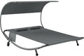 Lettino prendisole Outsunny, Grigio, con ruote, acciaio, per giardino e terrazzo