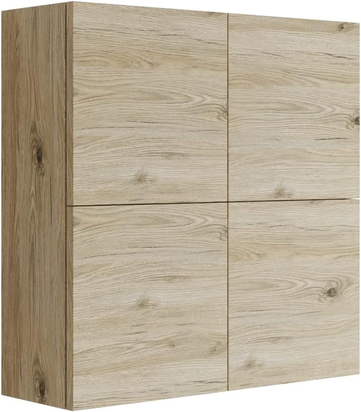 Mobile a muro Mama Store, 71 cm, 4 ante, Rovere/Naturale