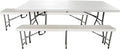 Set tavolo e panche Gardiun, pieghevole, 180 × 74 × 74 cm, resina