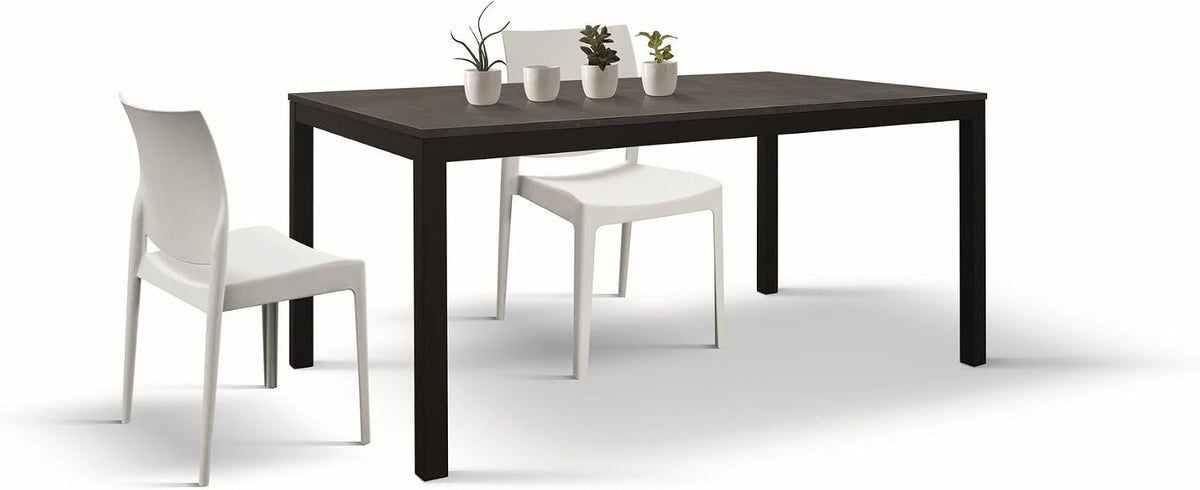 Tavolo allungabile KONTE.DESIGN, Antracite, 160 × 90 cm, 220 × 90 cm, legno, acciaio, per sala da pranzo e cucina