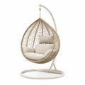 Sedia sospesa in rattan con cuscini beige, diametro 105 cm