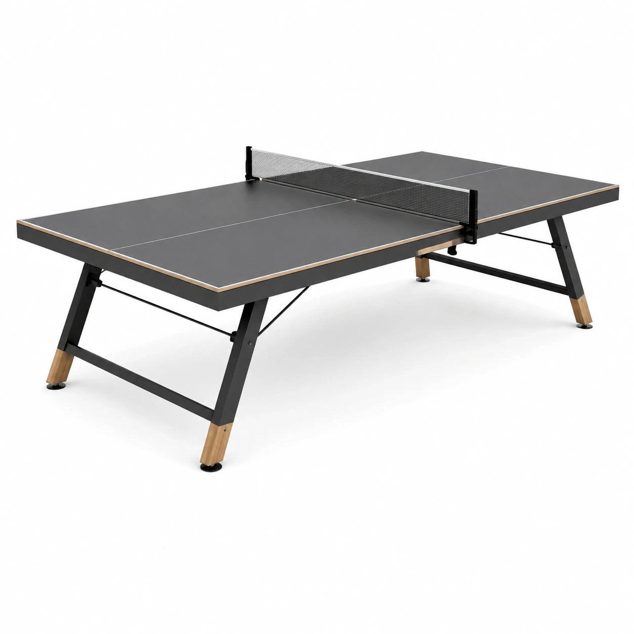 Tavolo da ping pong rettangolare in laminato e acciaio nero