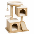 Tiragraffi per Gatti in Legno e Sisal, Beige, 60x40x120 cm