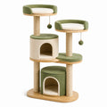Tiragraffi Multilivello in Legno e Sisal per Gatti Verde e Beige