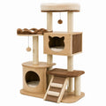 Tiragraffi per Gatti in Legno e Sisal Naturale Beige/Marrone