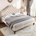 Struttura letto MAMAINI, regolabile, con rete a doghe, imbottito, 140 × 190 cm, legno, con testiera, per camera da letto