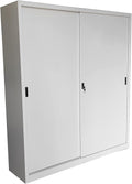Armadio Fleda TRADING, con ante scorrevoli, 120 × 45 × 200 cm, Grigio, metallo, per ufficio
