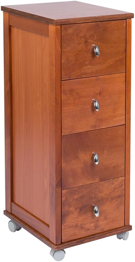 Cassettiera Liberoshopping, 4 cassetti, Ciliegio, 21,5 × 29,5 × 11,5 cm, legno