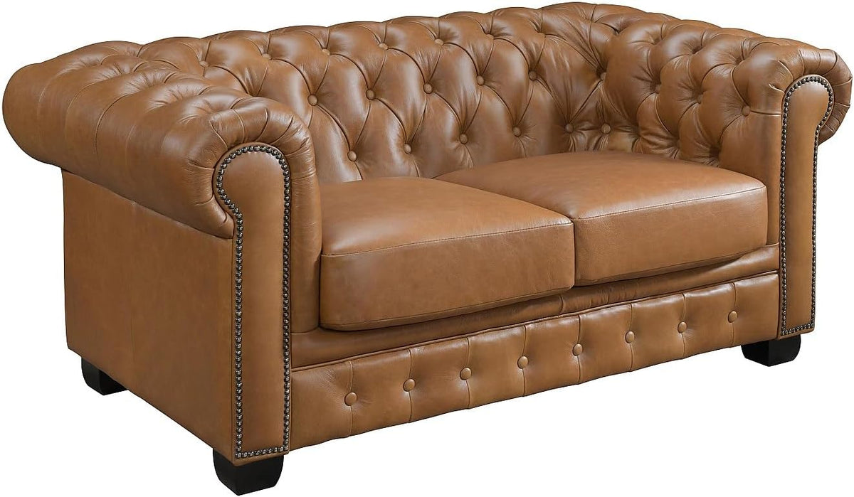 Divano Vente-unique, BRENTON, 2 posti, 160 × 96 × 73 cm, pelle, per soggiorno