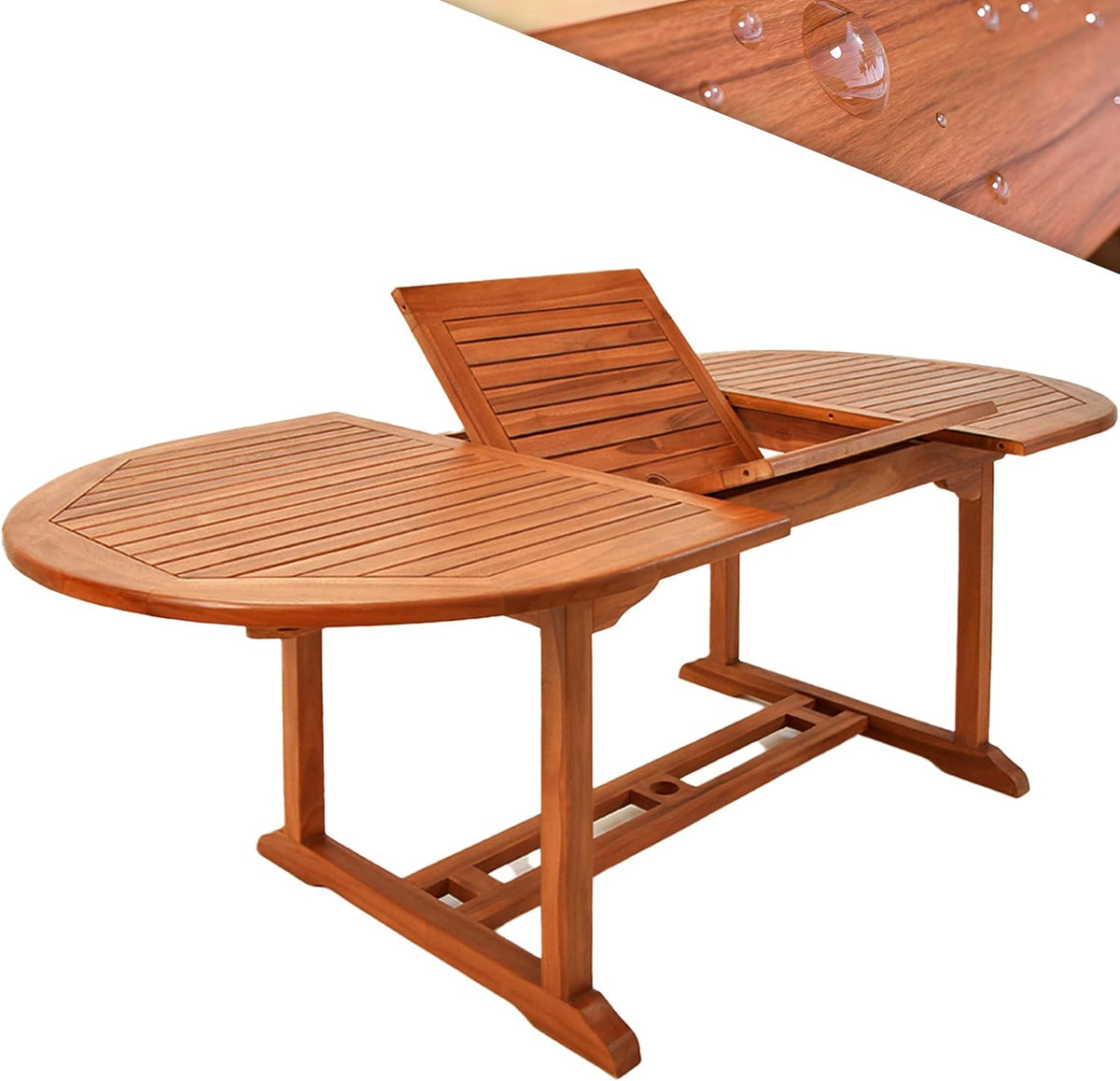 Tavolo da pranzo da giardino CASARIA, 200 × 100 × 74 cm, allungabile, legno, per giardino e terrazzo