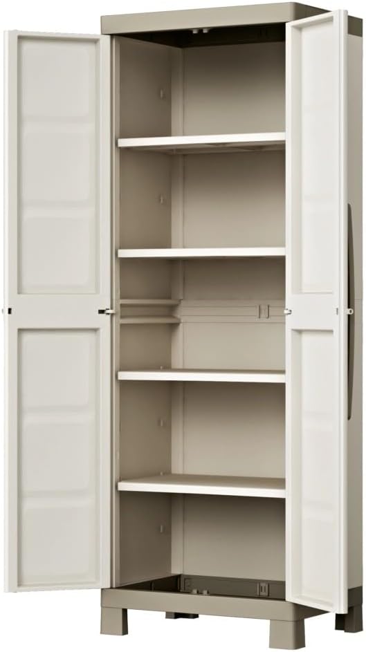 Keter Armadio, 4 ripiani, Beige/Tortora, resina, regolabile
