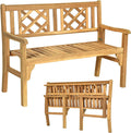 Panca GIANTEX, Naturale, 113 × 45 cm, legno, pieghevole, per giardino e terrazzo
