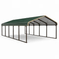 Tettoia per Auto Doppia in Acciaio Galvanizzato Verde 600 x 300 x 220 cm