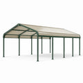 Tettoia in metallo con copertura in policarbonato 600x300x250 cm verde/beige