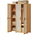Armadio, 5 ante, 3 ante, legno, rattan
