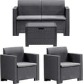 Set di mobili da giardino BICA, Antracite, 281 X 155 X 79 cm, polipropilene, per giardino e terrazzo