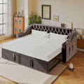 Divano letto Trdlpyn, con braccioli, con rete a doghe, con porta USB, imbottito, 180 × 190 cm, Grigio, velluto, tessuto, materasso non incluso
