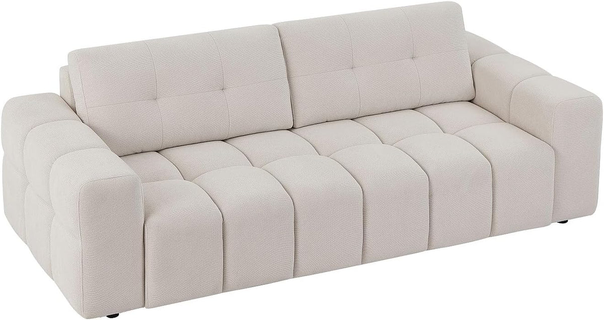 Divano Vente-unique, SOPELANA, 3 posti, Beige, 220 × 100 × 78 cm, tessuto, per soggiorno