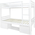 Azkoeesy Letto a castello, 90 × 200 cm, Bianco, trasformabile, per camera da letto