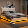 Letto JiaOyu, 160 × 200 cm, matrimoniale, con contenitore, con porta USB, imbottito, materasso non incluso, per camera da letto