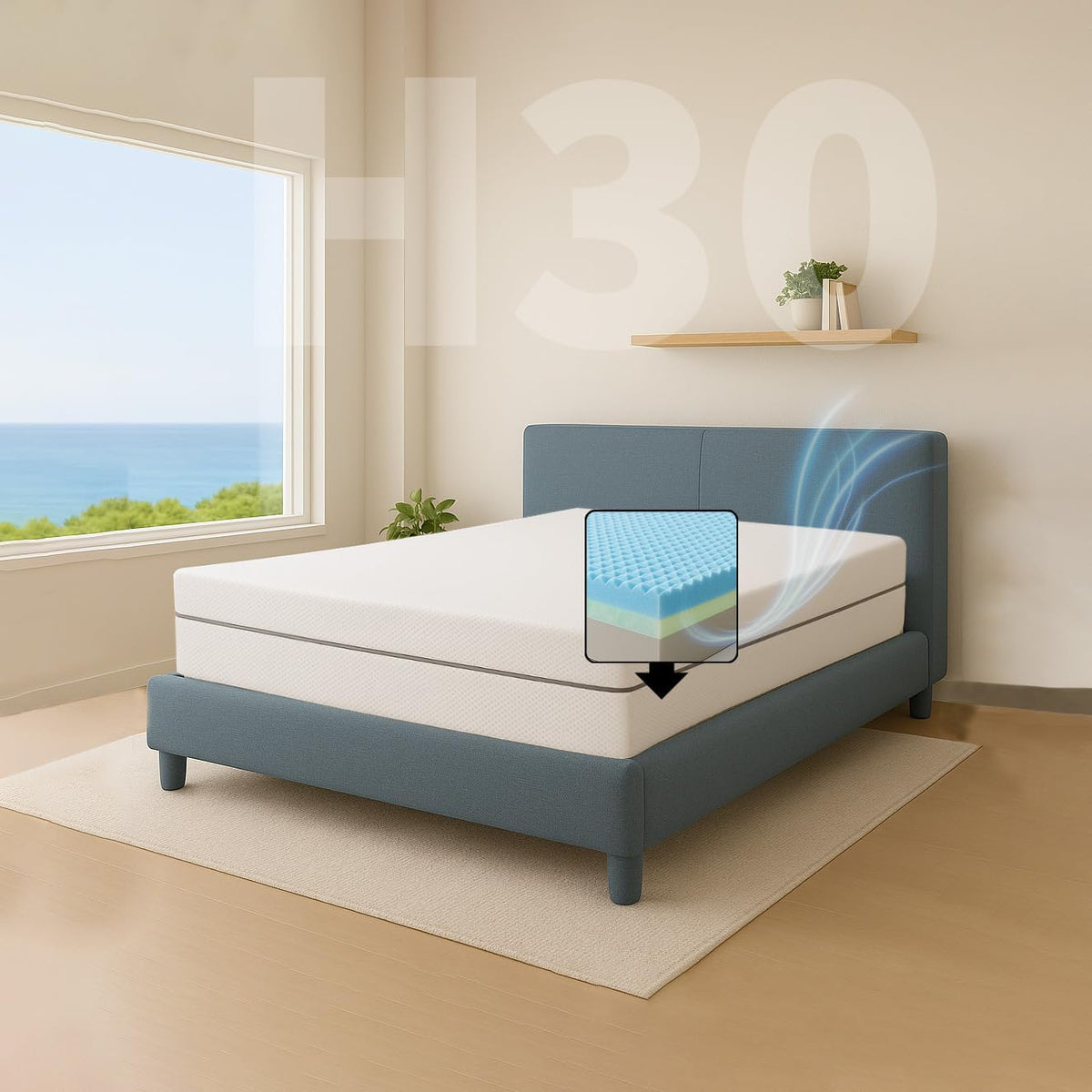 Materasso Comfy Line, 30 cm, matrimoniale, memory foam, ortopedico, per camera da letto