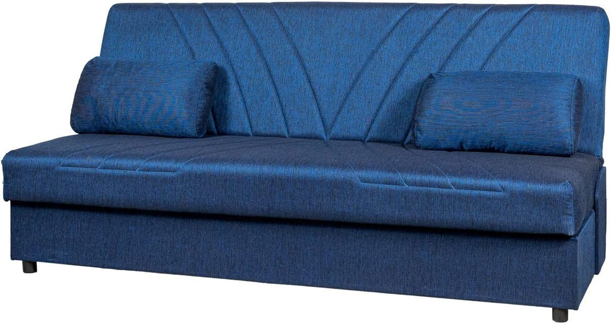 Divano letto Arredo Stock, 184 × 80 × 86 cm, 184 × 107 cm, 3 posti, Blu, tessuto, per soggiorno
