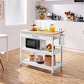Carrello da cucina Yaheetech, 3 ripiani, legno, con ruote, per sala da pranzo e cucina