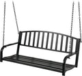 Panca Relaxdays, 197 × 133 × 58 cm, Nero, 2 posti, acciaio