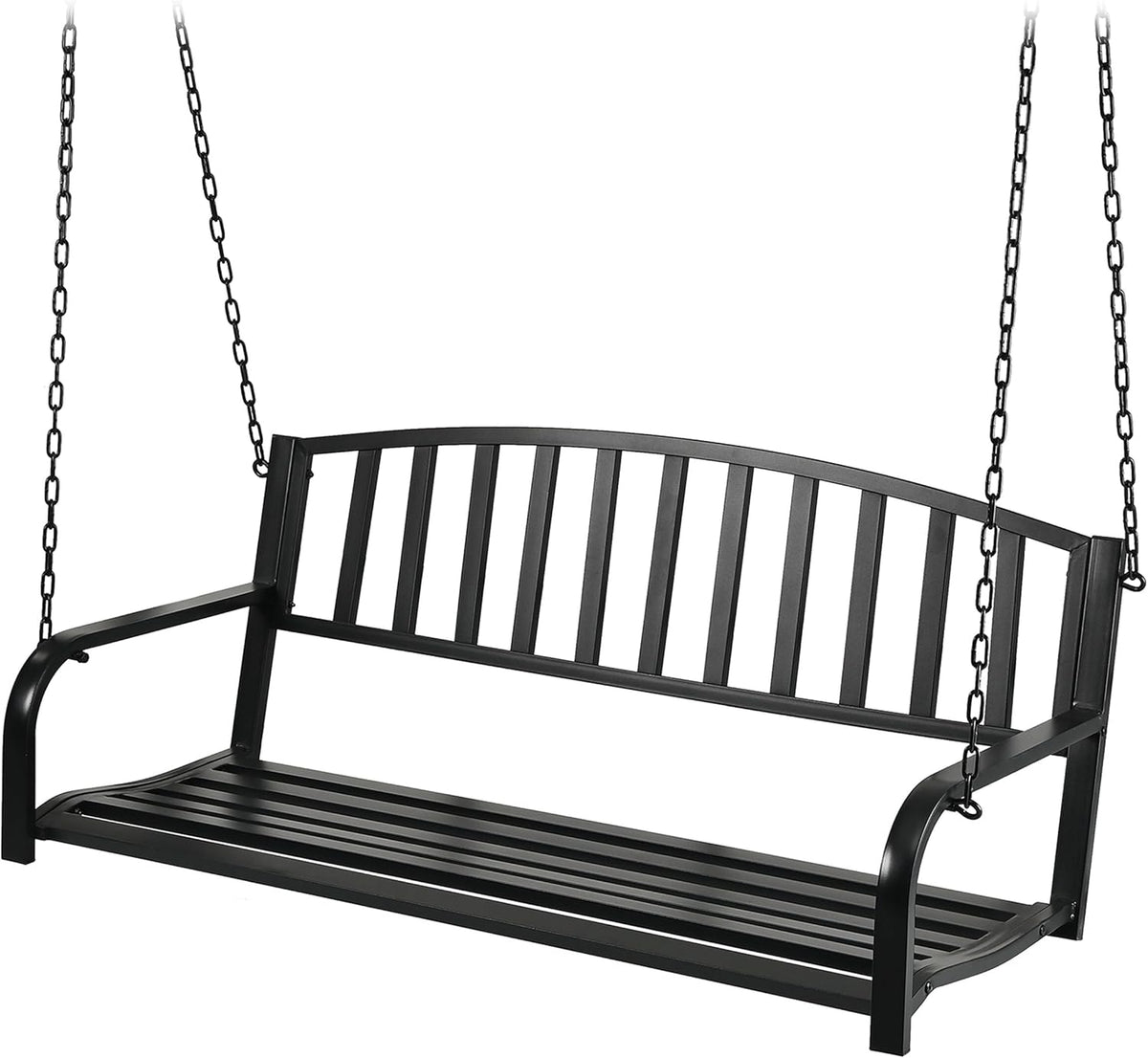 Panca Relaxdays, 197 × 133 × 58 cm, Nero, 2 posti, acciaio