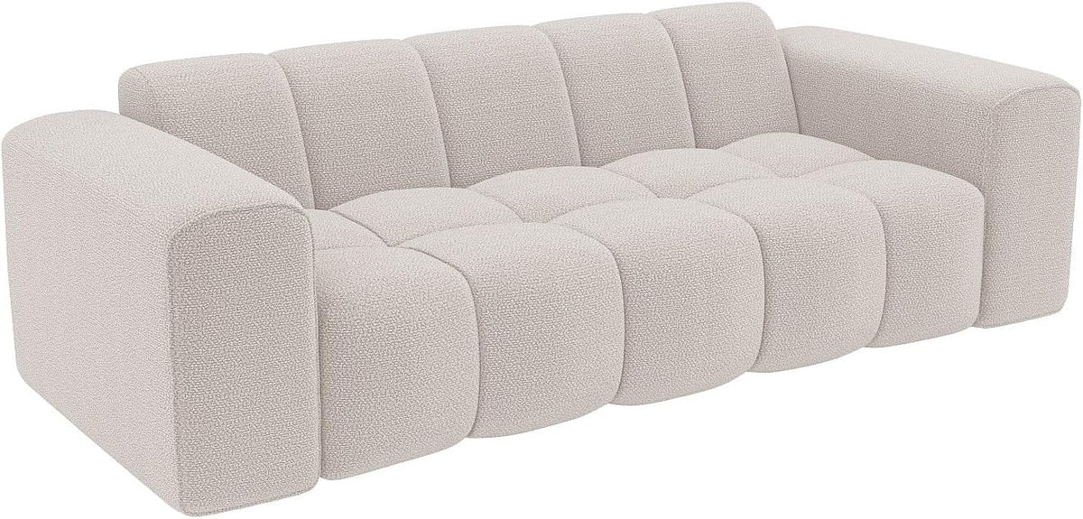 Divano Vente-unique, 3 posti, Beige, ciniglia, tessuto, per soggiorno