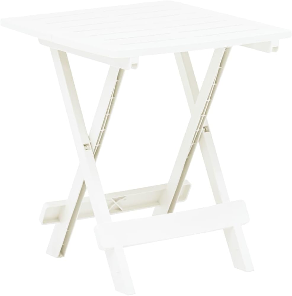 vidaXL Tavolo pieghevole, 44 × 44 × 50 cm, Bianco