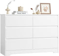 Cassettiera FOREHILL, 120 × 40 × 82 cm, 6 cassetti, Bianco, per camera da letto