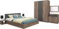 Letto ARREDO DA CASA CDMG1, 3 ante, 2 ante, matrimoniale, Antracite, con contenitore, per camera da letto