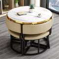 Set da pranzo, Beige, legno, con cuscini, per ufficio