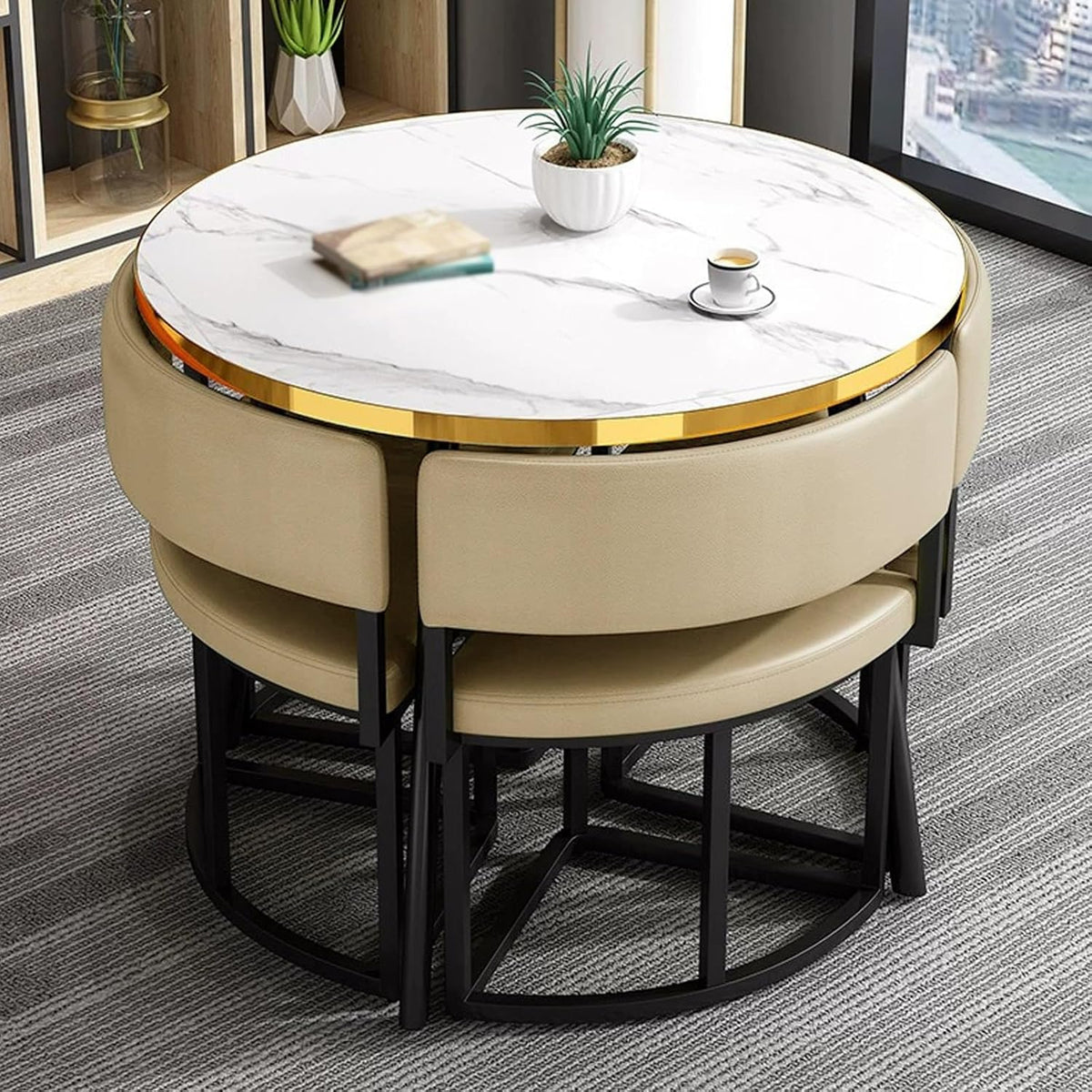 Set da pranzo, Beige, legno, con cuscini, per ufficio