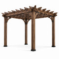 Pergola in Legno Massiccio Quadrata Marrone 300x300x240 cm