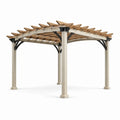 Pergola in alluminio e acciaio 3x3 m beige e nero