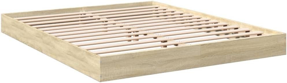 vidaXL Struttura letto, 160 × 200cm, Rovere, legno, materasso non incluso, per camera da letto