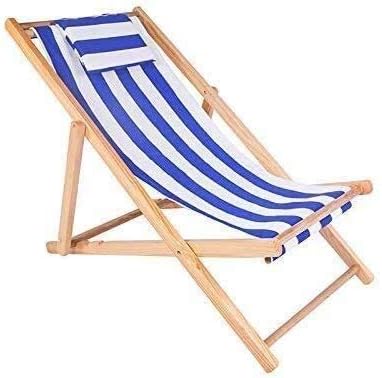 FJGQXL Lettino prendisole, 128 × 58 × 70 cm, legno massello, reclinabile, pieghevole, per giardino e terrazzo