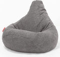 Poltrona sacco Lounge Pug, reclinabile, Carbone/Grigio, velluto, per soggiorno