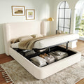 Letto Goldicoo, 160 × 200 cm, Beige, matrimoniale, con rete a doghe, imbottito, metallo, per camera da letto