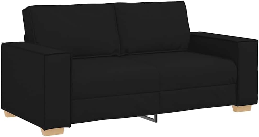 vidaXL Divano, 2 posti, Nero, 180 × 78 × 84 cm, tessuto, per soggiorno