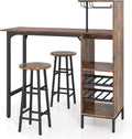 Set da pranzo LIFEZEAL, 2 sgabelli, 2 sedie, 4 ripiani, 120 × 40 × 121,5 cm, legno, metallo, per sala da pranzo e cucina