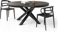 Mobili Fiver Tavolo allungabile, 160 cm, Noce/Nero, acciaio, per sala da pranzo e cucina