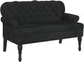 Panca vidaXL, 119,5 × 64,5 × 75 cm, velluto, Nero, con braccioli