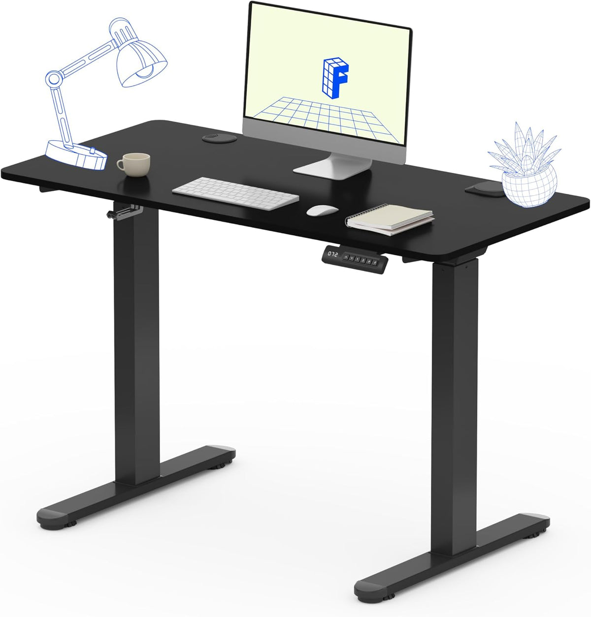 Scrivania FLEXISPOT, regolabile, 110 × 54 cm, Nero, per ufficio