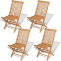 vidaXL Set da pranzo, 5 pezzi, Teak, legno massello, per giardino e terrazzo