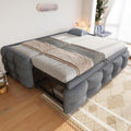 YuQozii Divano letto estensibile 90/180 × 190 cm, Grigio, velluto Teddy, rete a doghe, senza materasso