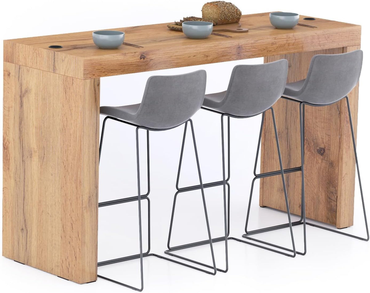 Mobili Fiver Tavolo, Rovere, con caricatore wireless, per sala da pranzo e cucina
