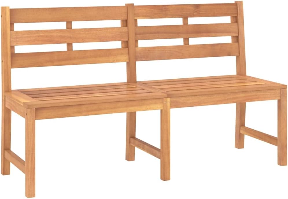 vidaXL Panca, 150 cm, Teak, legno massello, per giardino e terrazzo